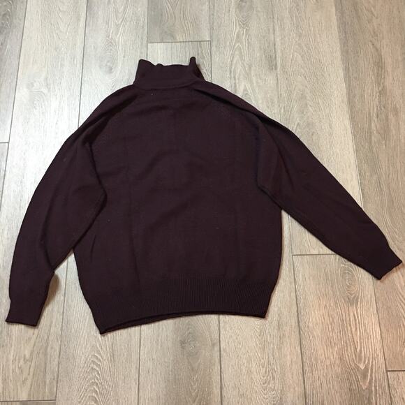 Vintage Tabi International Lambswool blend Brown Men sweater Button Up 1/4 Large - Picture 2 of 8